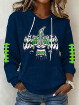 Women's Football Print Hoodie Sweatshirt