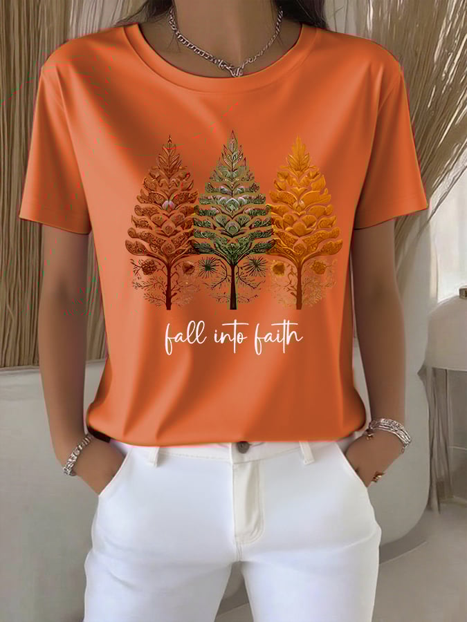 Women'S Casual "Throw Yourself Into The Arms Of Faith" Faith Short Sleeve T-Shirt