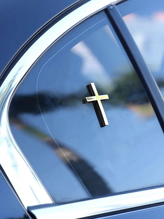 Car Metal Stickers 3d Three-Dimensional Cross Label Scratch Stickers Rear Stickers Personalized Body Decoration