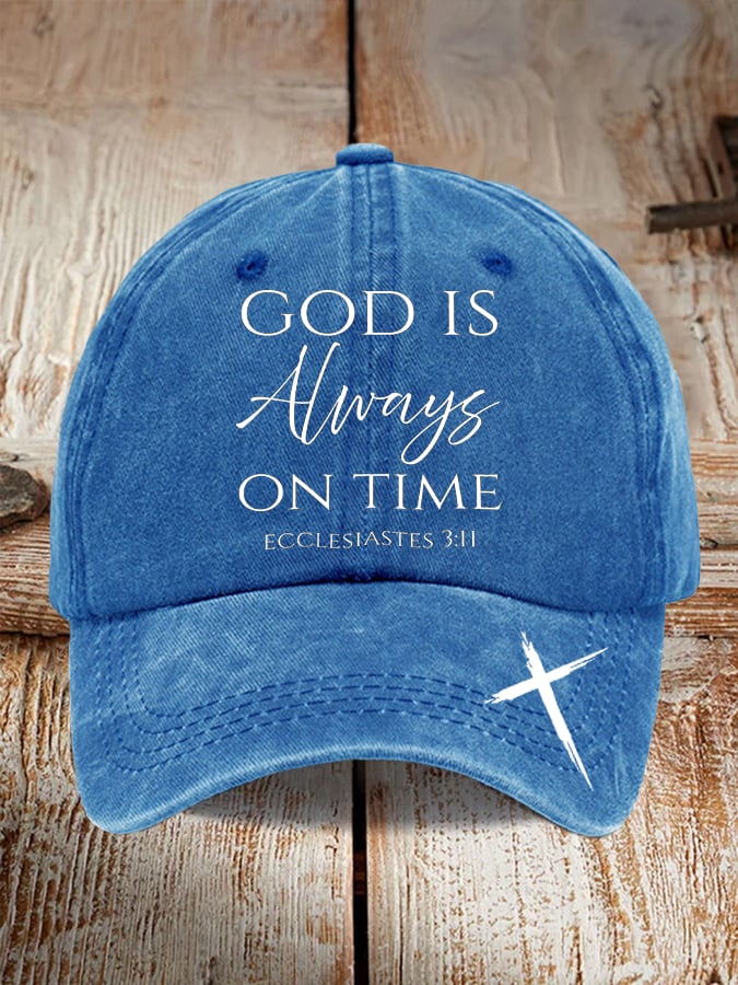 Unisex God Is Always On Time Print Baseball Cap