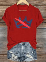 🔥Buy 3 Get 15% Off🔥Women's FDT NO KINGS Printed Casual V-Neck T-Shirt