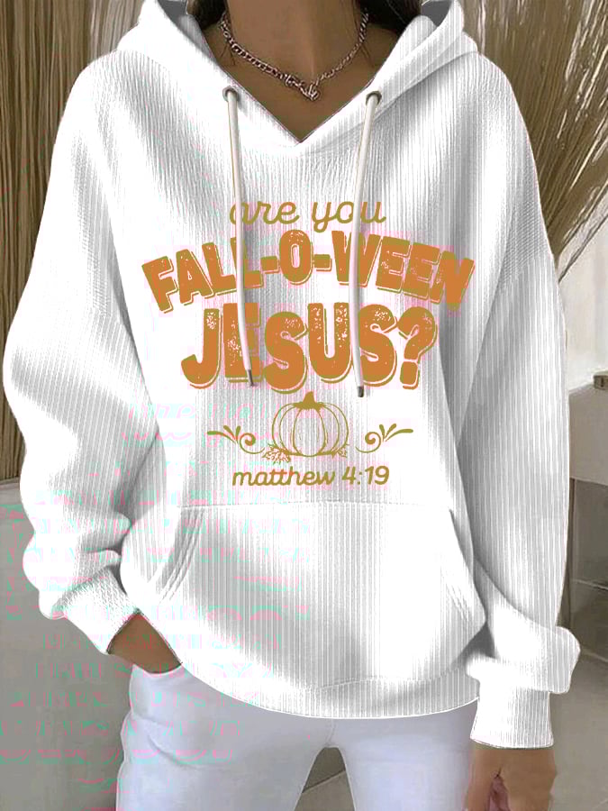Women's Are You Fall-O-Ween Jesus Print Casual Sweatshirt