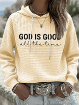 Women's God is Good All The Time Print Casual Hoodie
