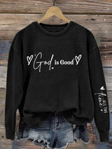 Women's God Is Good Printed Casual Sweatshirt