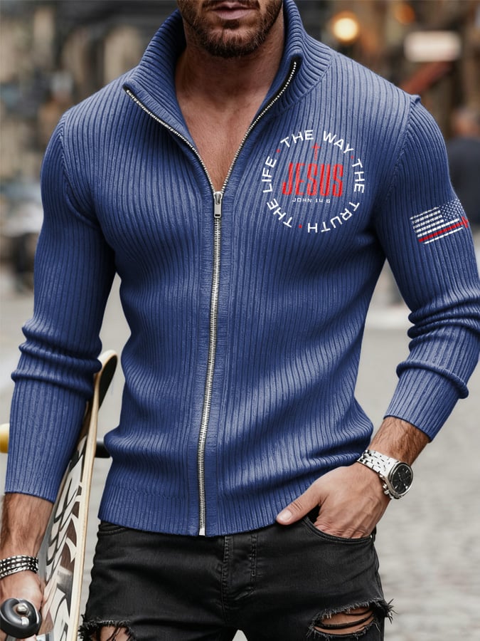 Men's Casual Christian Faith Print Top