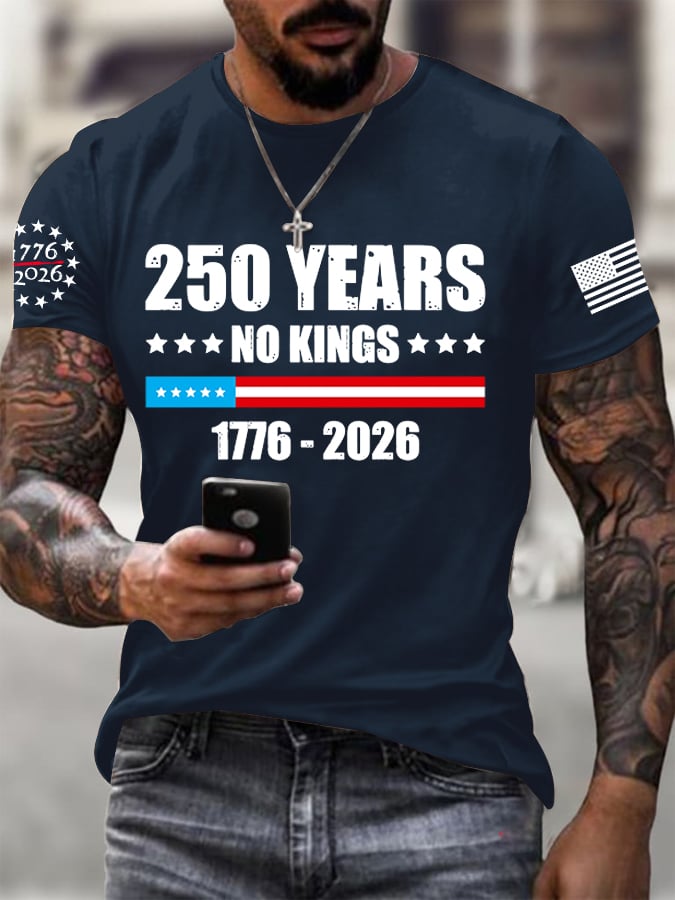 🔥Buy 3 Get 15% Off🔥Men's No Kings In America Print T-shirt