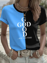 Women's casual faith contrast color T-shirt