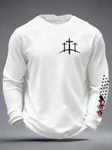 Men'S Faith Print Waffle Long Sleeve T-Shirt