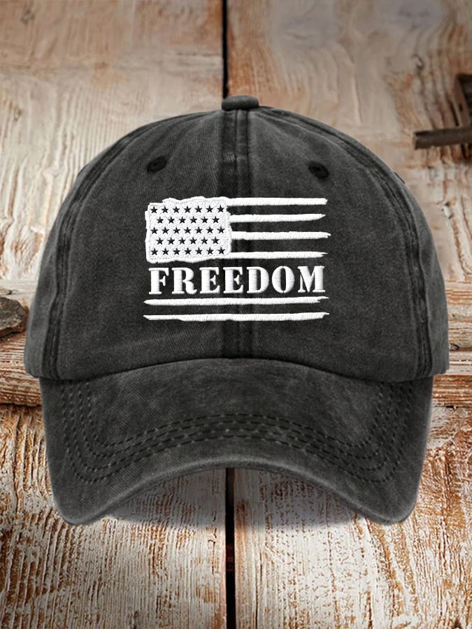 Unisex Freedom American Flag Print Baseball Cap