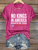 🔥Buy 3 Get 15% Off🔥Women's  NO KINGS IN AMERICA  Print  T-Shirt