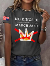 🔥Buy 3 Get 15% Off🔥Retro No Kings III 50 State Nationwide Protest March 28th Print T-Shirt
