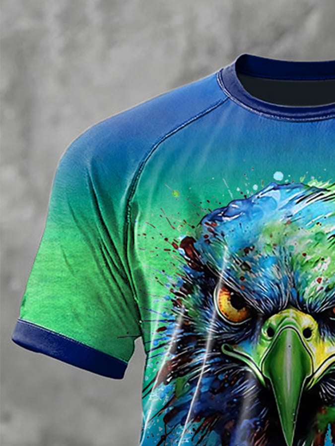 Men's Football Print Round Neck T-Shirt