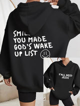 Smile You Made God's Wake Up List Unisex Drawstring Hoodie