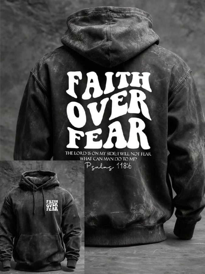 🔥Buy 3 Get 15% Off🔥Men's Faith Over Fear Vintage Hoodie