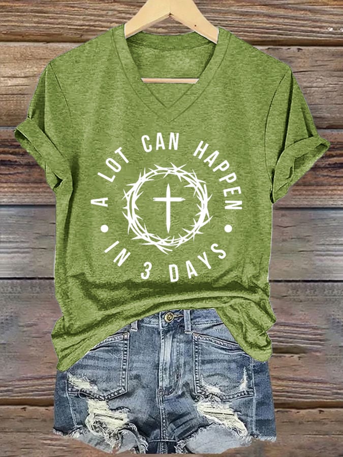🔥Hot Sale Picks 🔥Women's  A Lot Can Happen In 3 Days Print T-Shirt