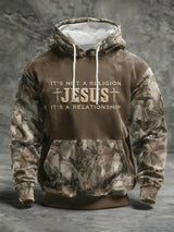 Men's Casual Retro Print Long Sleeve Hooded Sweatshirt