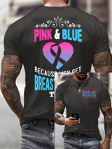 Men'S Casual Breast Cancer Print T-Shirt