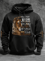 Men's Lion Of Judah Jesus Cross Faith Print Casual Hoodie
