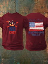 🔥Buy 3 Get 15% Off🔥Men's  No Kings, Rejecting Kings Since 1776, We The People T-Shirt
