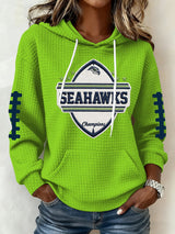 Women's Football Print Hoodie Sweatshirt