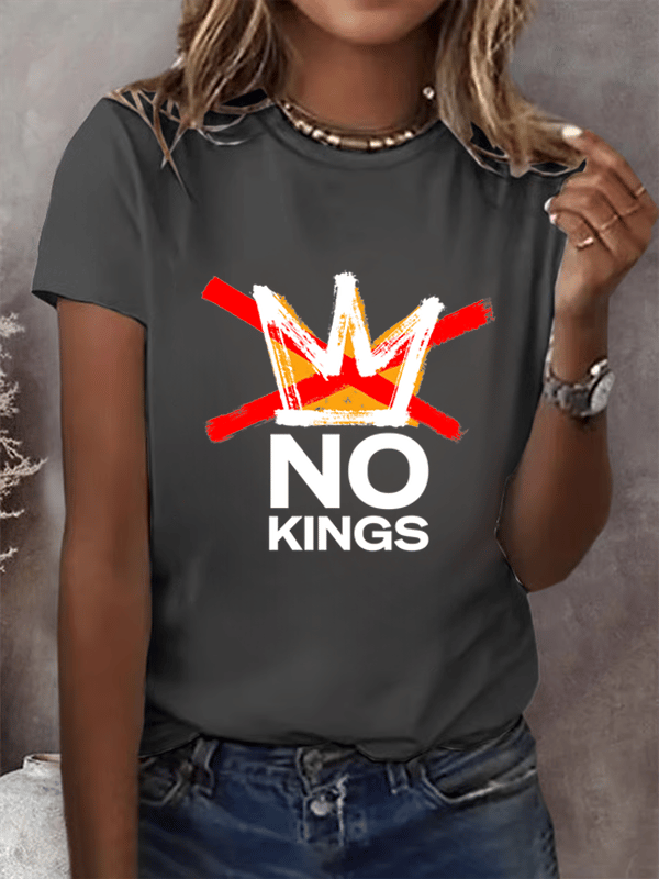 🔥Buy 3 Get 15% Off🔥Women's  America has No Kings Printed Casual T-Shirt