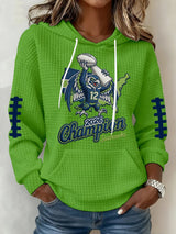 Women's Football Print Hoodie Sweatshirt