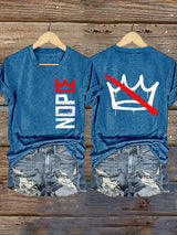 🔥Buy 3 Get 15% Off🔥Women's  Nope, No Kings In America Print T-shirt