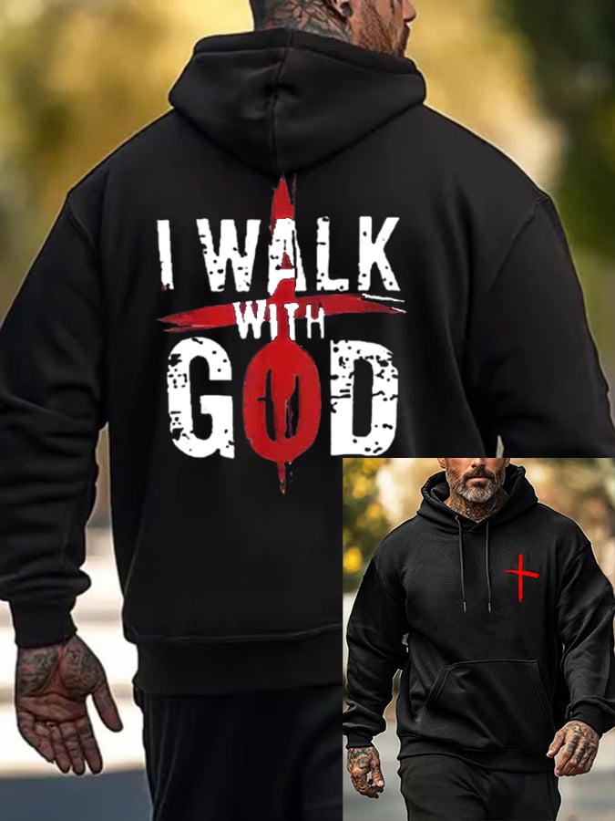 🔥Buy 3 Get 15% Off🔥Men's Walk With God Printed Casual Hoodie