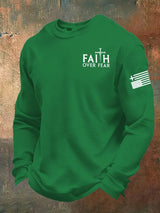Men's Faith Over Fear Print Waffle T-Shirt