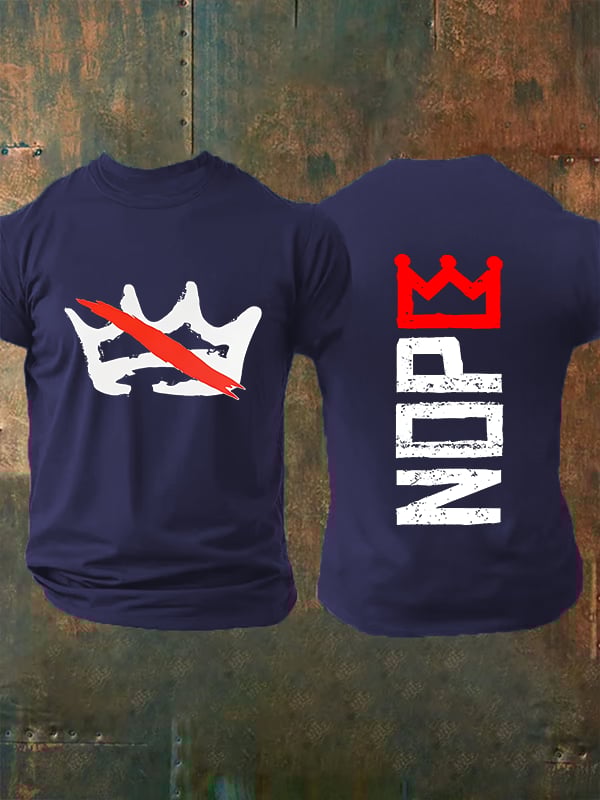 🔥Buy 3 Get 15% Off🔥Men's Nope, No Kings In America Print T-shirt