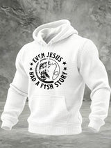 Men's Casual Even Jesus Had A Fish Story Print Sweatshirt