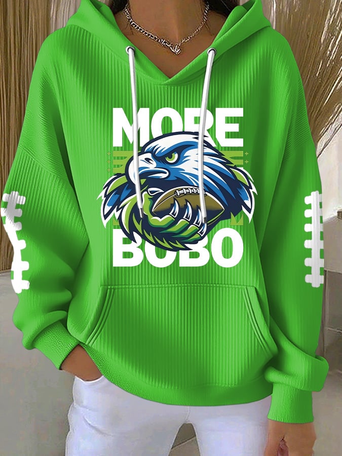 Women'S Football Print Casual Hoodie Sweatshirt