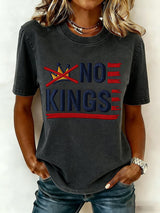 🔥Buy 3 Get 15% Off🔥Women's No King Print Retro Short-Sleeve T-Shirt