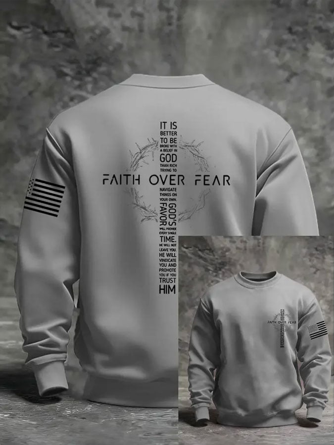 Men's Faith Print Casual Sweatshirt