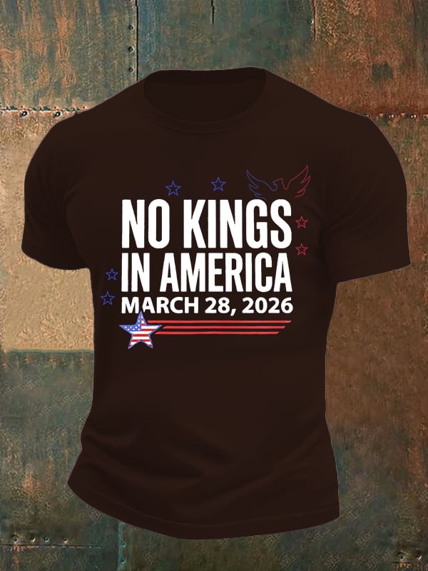 🔥Buy 3 Get 15% Off🔥Men's   NO KINGS IN AMERICA  Print  T-Shirt