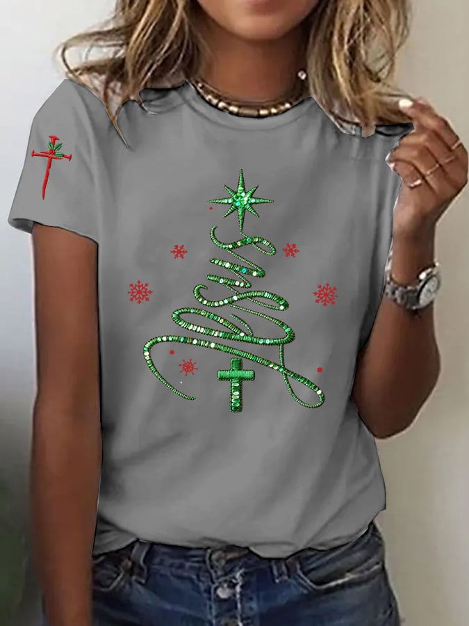 Women's Casual Christmas Jesus T-shirt