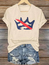 🔥Buy 3 Get 15% Off🔥V-neck Women's  America has no kings Printed Casual T-Shirt