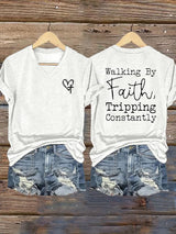 Women's Faith Cross Print T-Shirt
