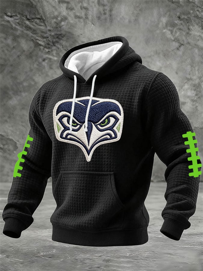 Men's Football Print Hooded Sweatshirt