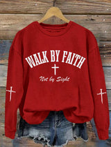 Women's Walk by Faith Not by Sight Print Casual Hoodie
