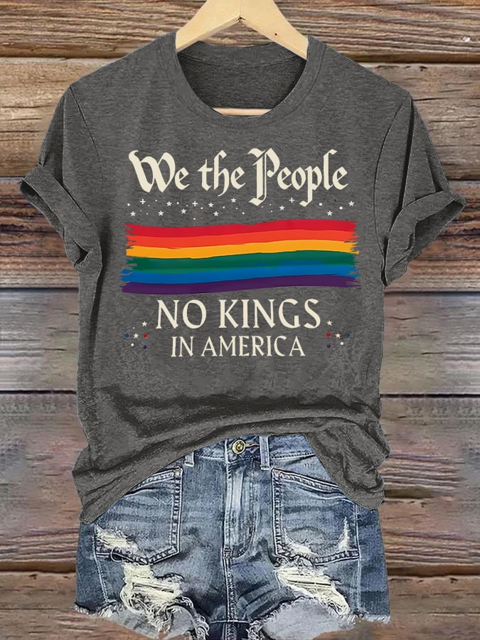 🔥Buy 3 Get 15% Off🔥Women's  We the People NO KINGS IN AMERICA  Printed Casual T-Shirt