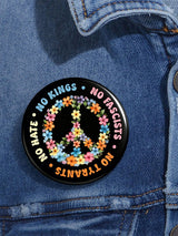 Protest Declaration Peace Symbol Against The King Against Fascism Against Tyrant, Against Hatred Brooch