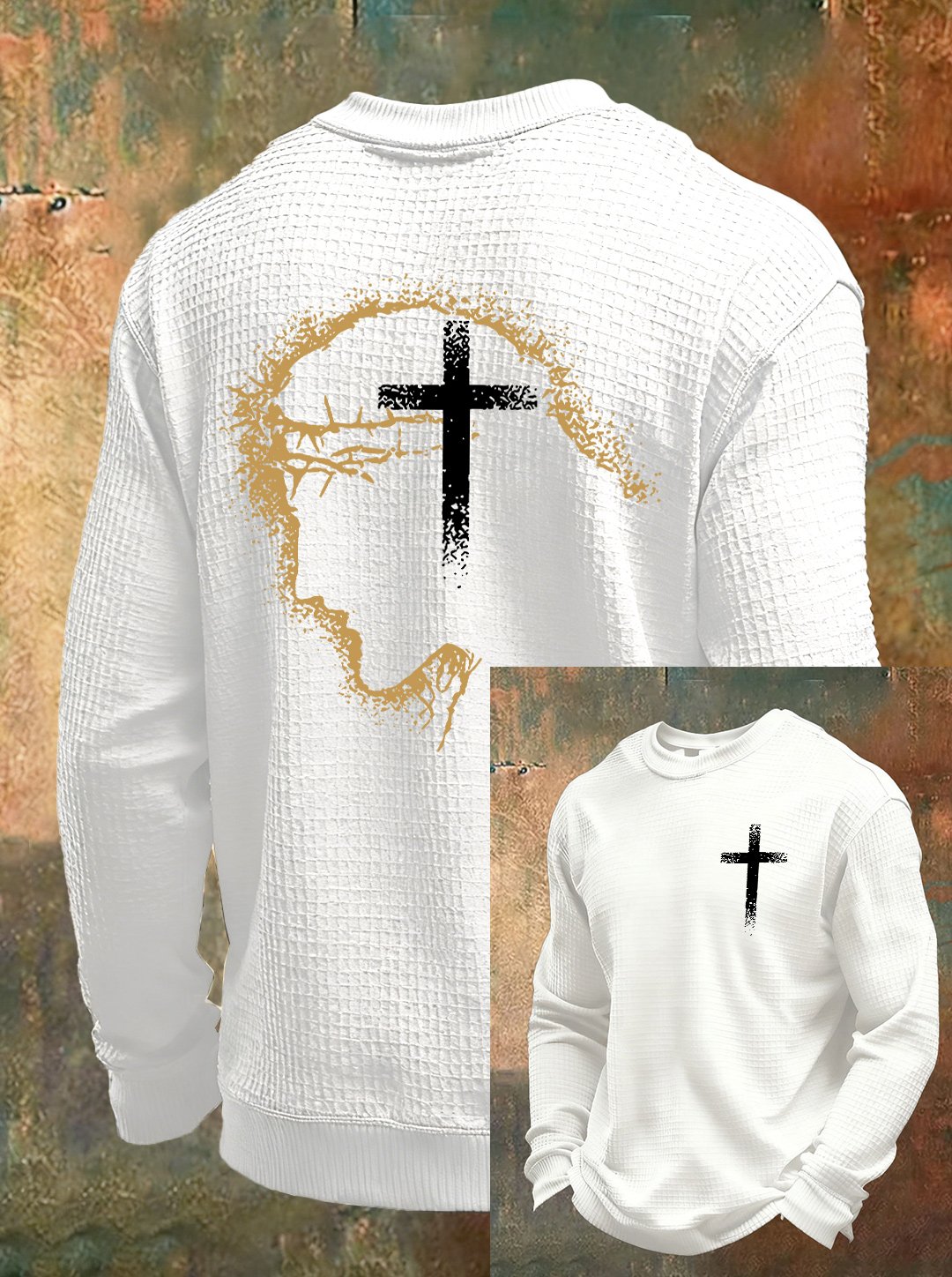 Men's Football Waffle Long Sleeve T-Shirt