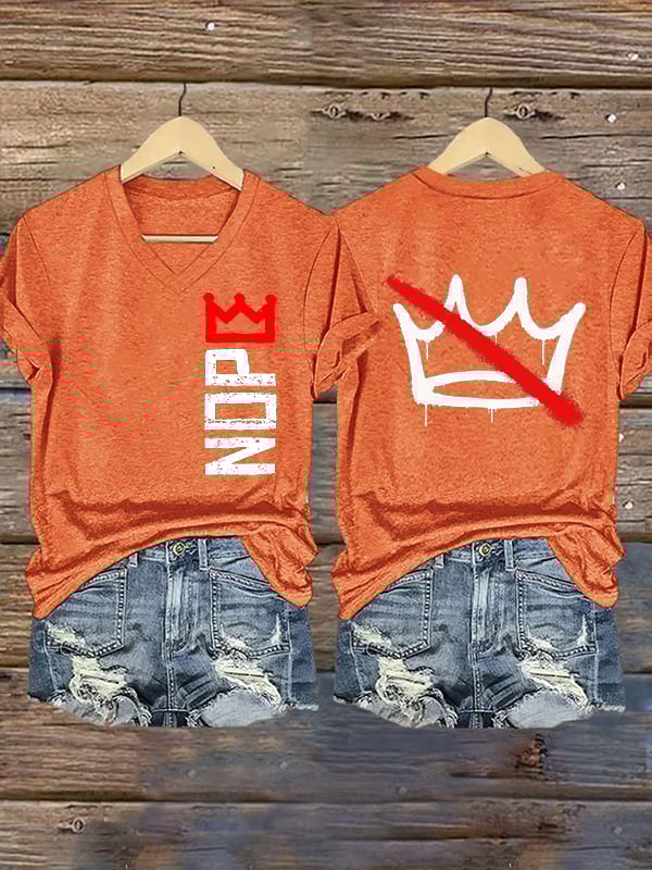 🔥Buy 3 Get 15% Off🔥Women's  Nope, No Kings In America Print T-shirt