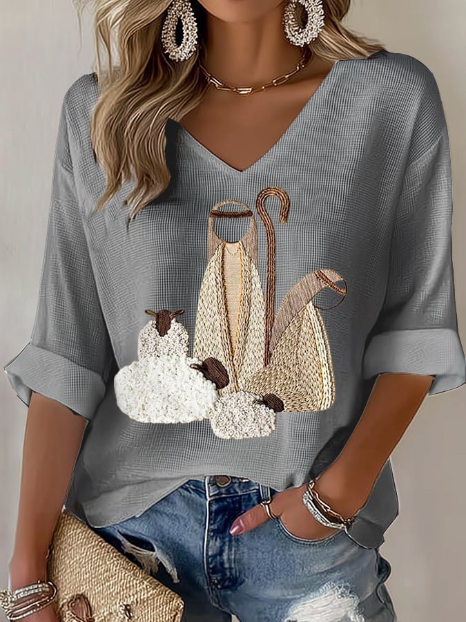 Women's Faith Print Waffle T-shirt