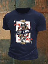 Men's  Jesus Is King Christian  Print T-Shirt