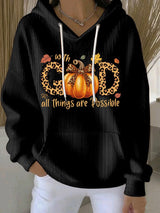 Women's With God All Things Are Possible Print Casual Sweatshirt