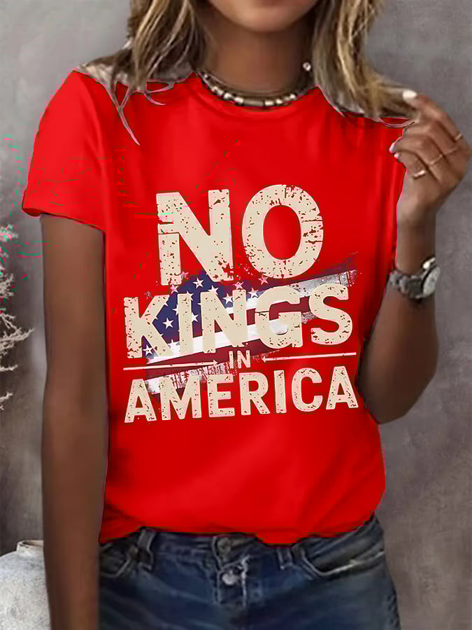 🔥Buy 3 Get 15% Off🔥Women's  America has No Kings Printed Casual T-Shirt