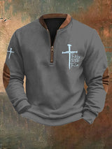 🔥Buy 3 Get 15% Off🔥Men's Jesus The Way The Truth The Life Printed Zip Collar Sweatshirt