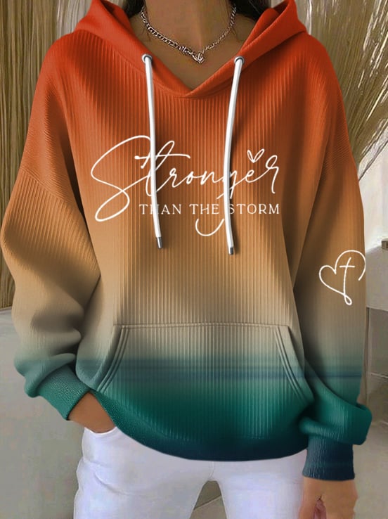 Women's Stronger Than The Storm Print  Hoodie